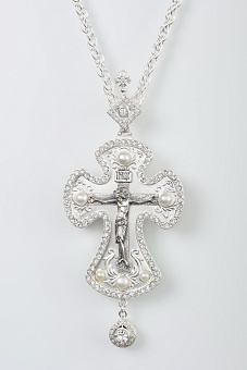 Крест наперсный № 120 /серебрение/ литьевое распятие