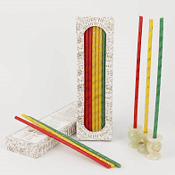 Свечи праздничные №40 (уп 40шт), КРАСНЫЕ, ЗЕЛЕНЫЕ, ЖЕЛТЫЕ (Цветное ХВ)