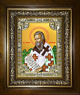 Икона освященная Мирон Чудотворец в деревянном киоте