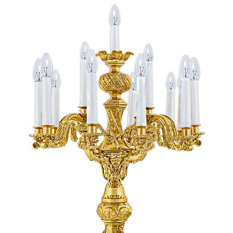 Подсвечник напольный на 17 свечей электрический золочение