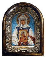 Икона св.Мария Египетская бисерная, багет, деревянная рама