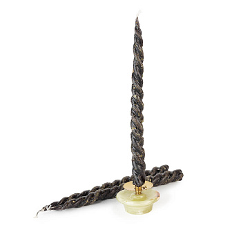 Свечи с травами конусные №30 (скрутка из 3шт), ЧЕРНЫЕ (Полынь и Крапива)