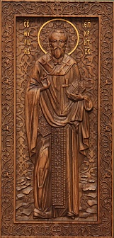 Икона Святитель Мирон Критский, резная
