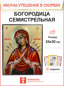Именная икона Семистрельная Божия Матерь 127 24х30, царская Именная икона Семистрельная Божия Матерь 127 24х30, царская