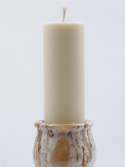 Свеча формовая пеньковая (10см, D35, 5ч), БЕЛАЯ