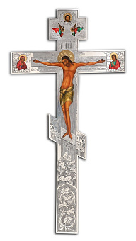Крест напрестольный №11 живопись, гравировка /золочение/ серебро