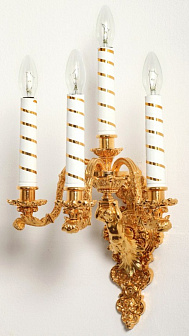 Лампада 4 свечи с ангелом, золочение