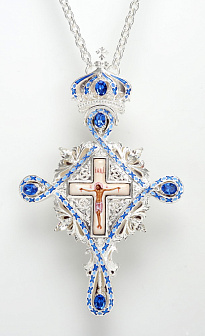 Крест наперсный №  80 эмаль /серебрение/