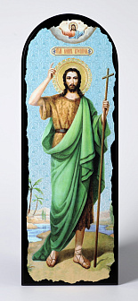 Икона на МДФ 18х50 арочная, объёмная печать, лак Иоанн Креститель