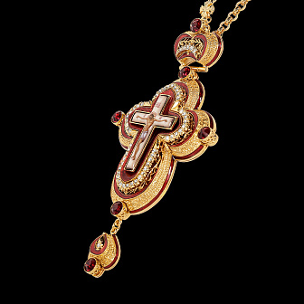 Крест наперсный №17 эмаль / золочение