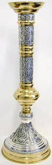 Подсвечник примикирный №2 чеканка / золочение / серебро (УИН)