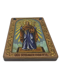 Настольная икона Божией Матери «Нерушимая Стена» на мореном дубе