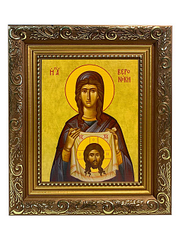 Икона Вероника Кровоточивая Праведная на холсте в киоте 045А