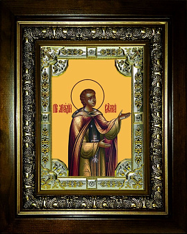 Икона освященная "Аркадий Вяземский и Новоторжский преподобный", в киоте 24x30 см