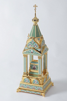 Дарохранительница филигранная №10 эмаль, финифть / золочение