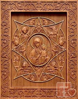 Икона резная "Неопалимая Купина" Божия Матерь