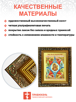 Икона Божией Матери "Неопалимая Купина" с золочением поталью, 03045-УЛ