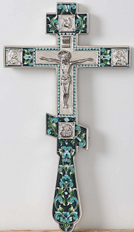 Крест малый напрестольный с эмалью