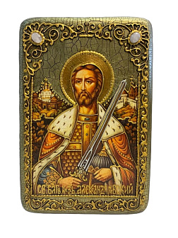 Икона из дуба ''Александр Невский''