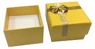 Футляр картонный с бантиком (под кольцо/серьги) золотистый
