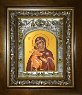 Икона Пресвятой Богородицы ФЕОДОРОВСКАЯ (СЕРЕБРЯНАЯ РИЗА, КИОТ)