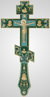 Крест напрестольный с гальванопластикой и золочением