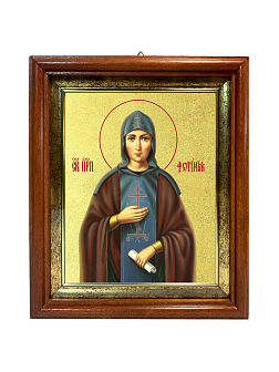 Икона "Фотиния (Светлана) Палестинская", св. прп., с золочением поталью, 10Ф3-УЛ