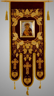 Хоругви большие вышитые гладь+аппликация с рамкой