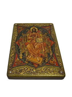 Настольная икона ''Крещение Господа Бога и Спаса нашего Иисуса Христа'' на мореном дубе