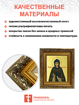 Икона "Аполлинария", св. прп., с золочением поталью, 10А7-УЛ