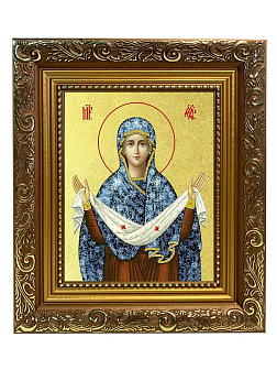 Икона Божией Матери "Покров" с золочением поталью, 03П2-УЛ_WB_KRA