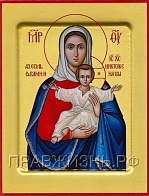 Икона Богородица Леушинская с золочением