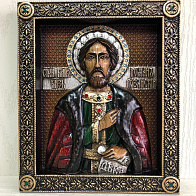 Икона Святой Благоверный князь Роман Олегович Рязанский, резная из дерева