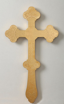 Крест напрестольный с литыми накладками золочением