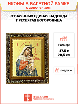 Икона Божией Матери "Отчаяных Единая Надежда" с золочением поталью, 03055-УЛ