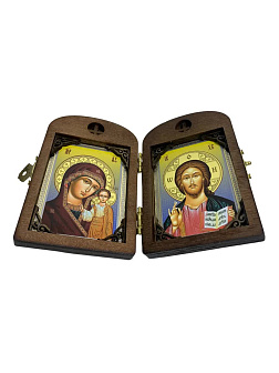 Складень ДЕРЕВЯННЫЙ 7x10 деревянный АРКА со вставкой металл№2