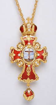 Крест наперсный №23 эмаль / золочение