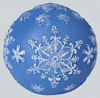 Свеча рождественская шар большой с узором ''Снежинка''