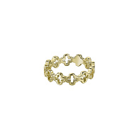 Кольцо "Крестики", желтое золото 585 пробы