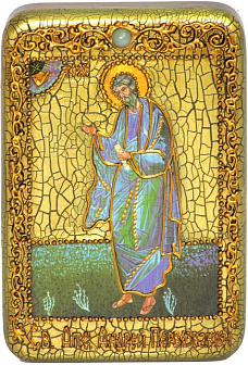 Настольная икона ''Святой апостол Андрей Первозванный'' на мореном дубе