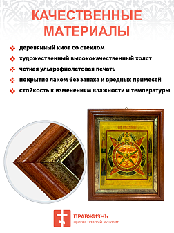 Икона Всевидящее Око Божие на холсте в киоте 1114