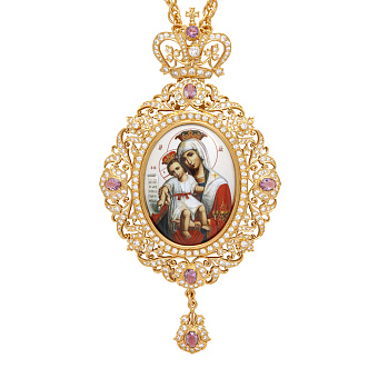 Панагия №222 / Фианиты деколь / золочение