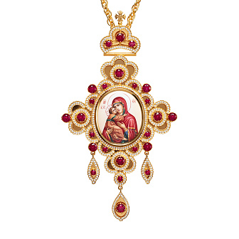 Панагия №1440 / Фианиты / золочение / Владимирская БМ