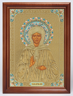 Икона в деревянной рамке 24х30 конгрев Матрона Московская (с венчиком)