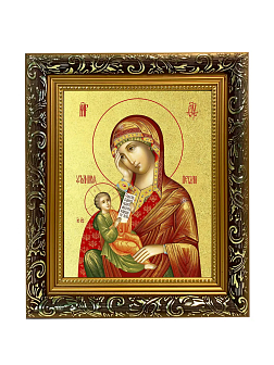 Икона Божией Матери "Утоли Моя Печали" с золочением поталью, 03080-УЛ