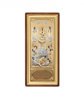 Икона живописная в киоте 50х140 масло, риза №173, киот №1 Живоносный Источник