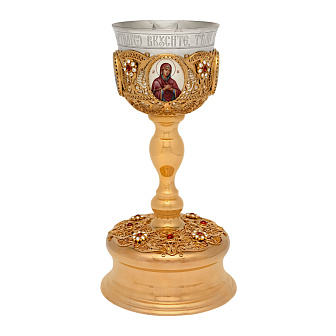 Потир 0.7л 4-финифти, филигрань / золочение / серебряный стакан (УИН)