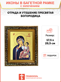Икона Божией Матери "Отрада и утешение" с золочением поталью, 03О4-УЛ Икона Божией Матери "Отрада и утешение" с золочением поталью, 03О4-УЛ