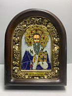 175 Именная икона Мирон Критский бисер, дерево