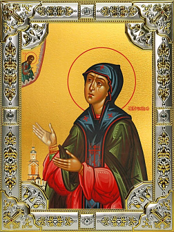 Икона ЕВФРОСИНИЯ Суздальская, Преподобная (СЕРЕБРЯНАЯ РИЗА)